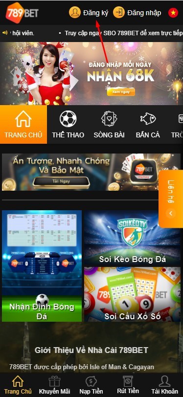 TRANG CHỦ ĐĂNG NHẬP NHÀ CÁI 789BET CASINO